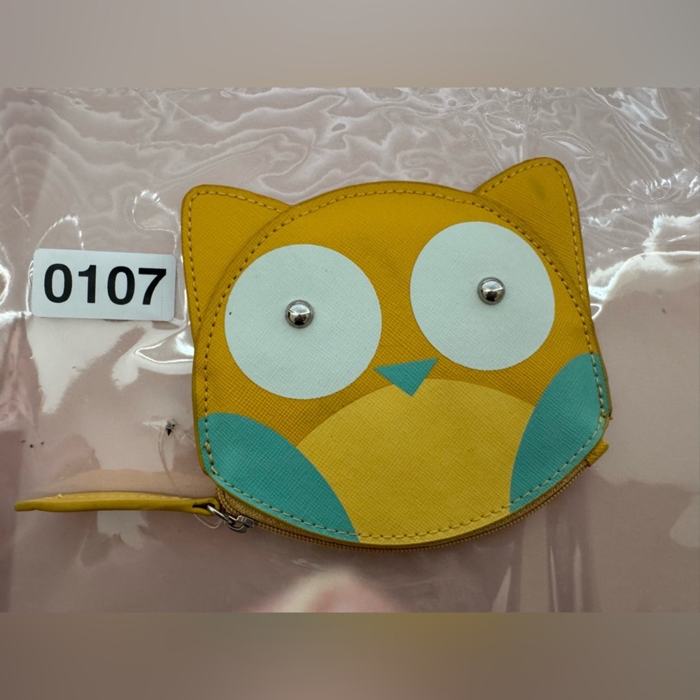 (0107) Yellow Owl Coin Purse